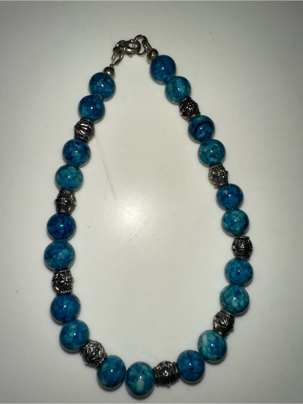 Blue Beaded Apatite with 925 Sterling Silver Accents - Women's Jewelry